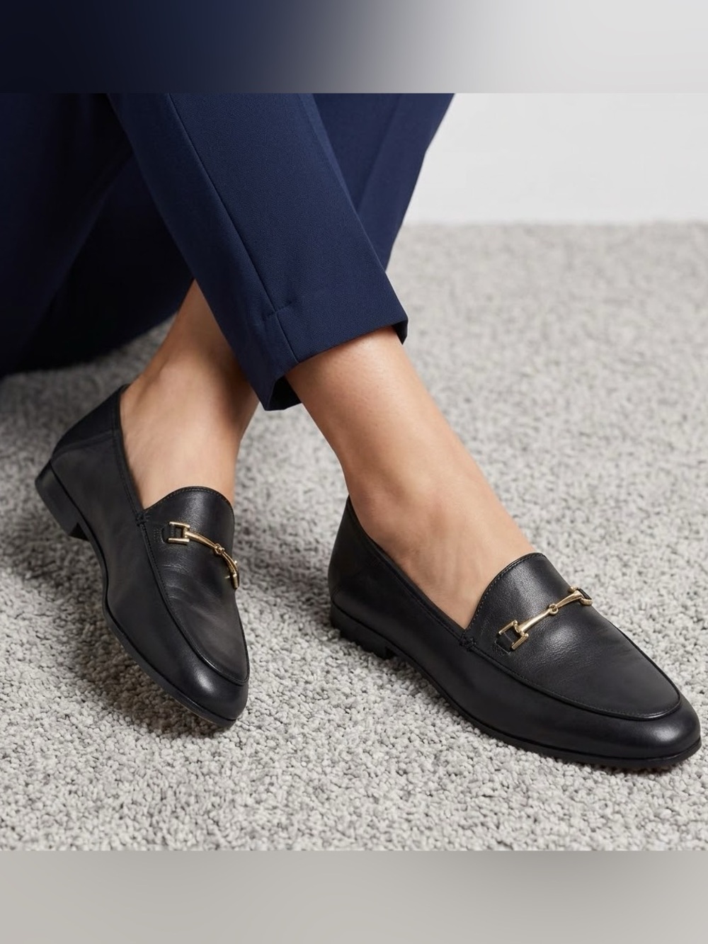 Sam Edelman Black Leather Loraine HorseBit Loafers Classic Preppy Women’s US 10M